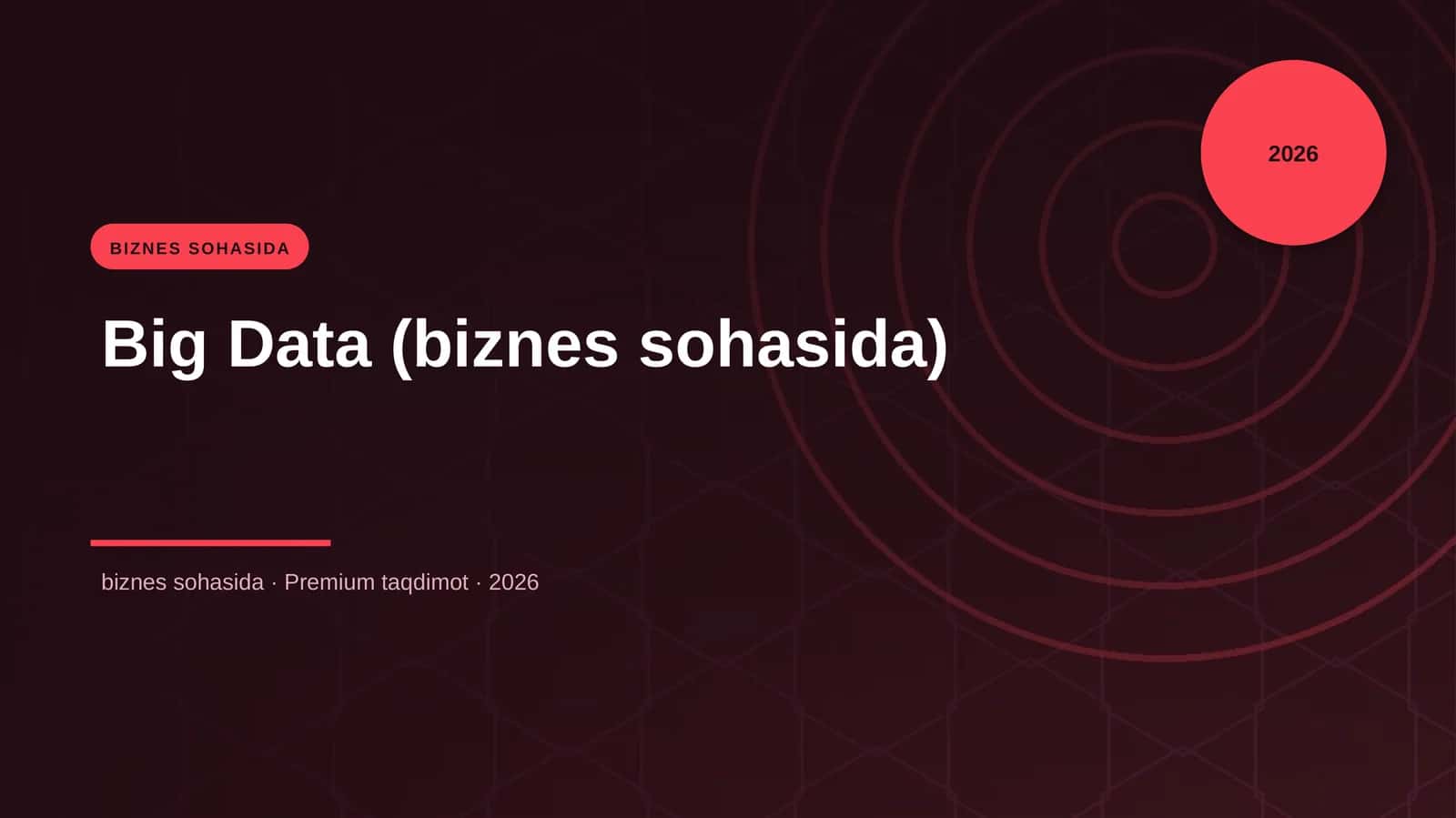 Big Data (biznes sohasida) 1