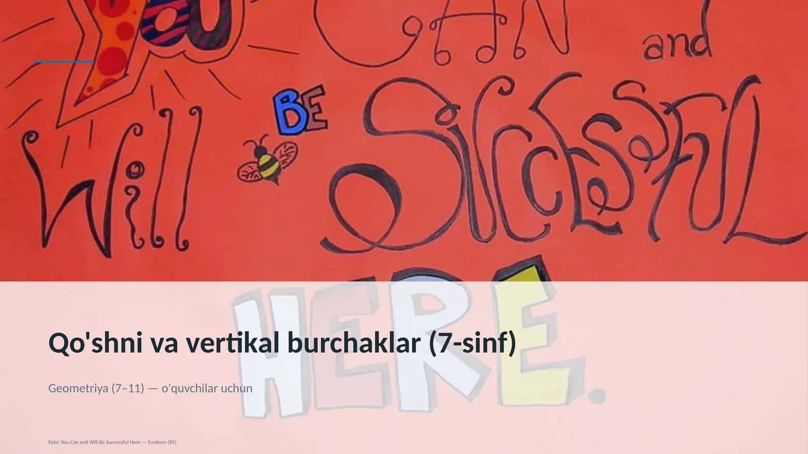 Qo'shni va vertikal burchaklar (7-sinf) 1