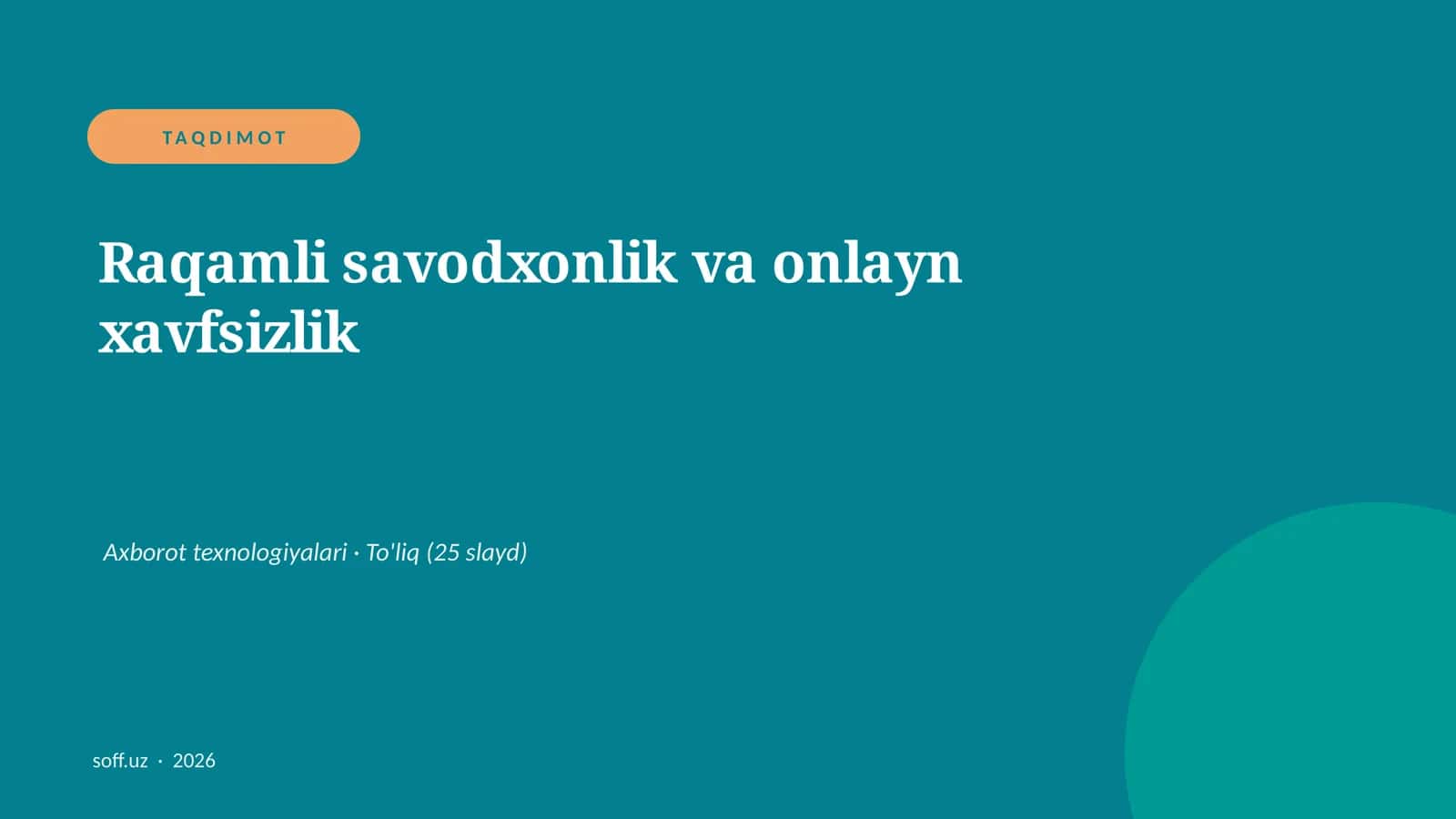 Raqamli savodxonlik va onlayn xavfsizlik 1
