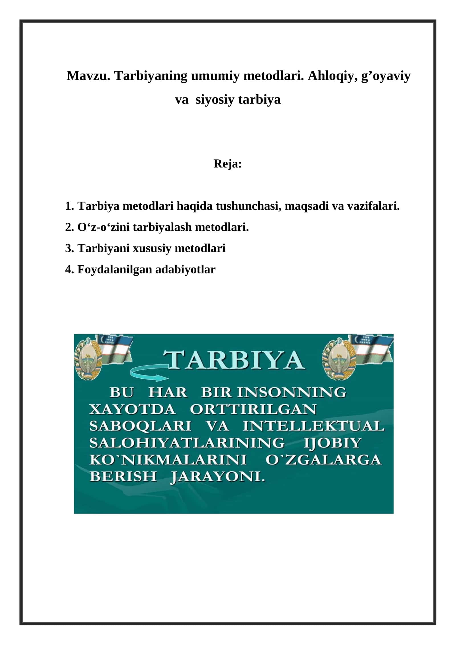 Tarbiya metodlari 1