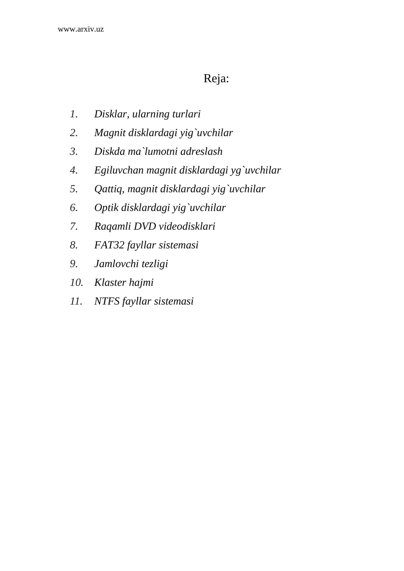 Disklar, ularning turlari 1