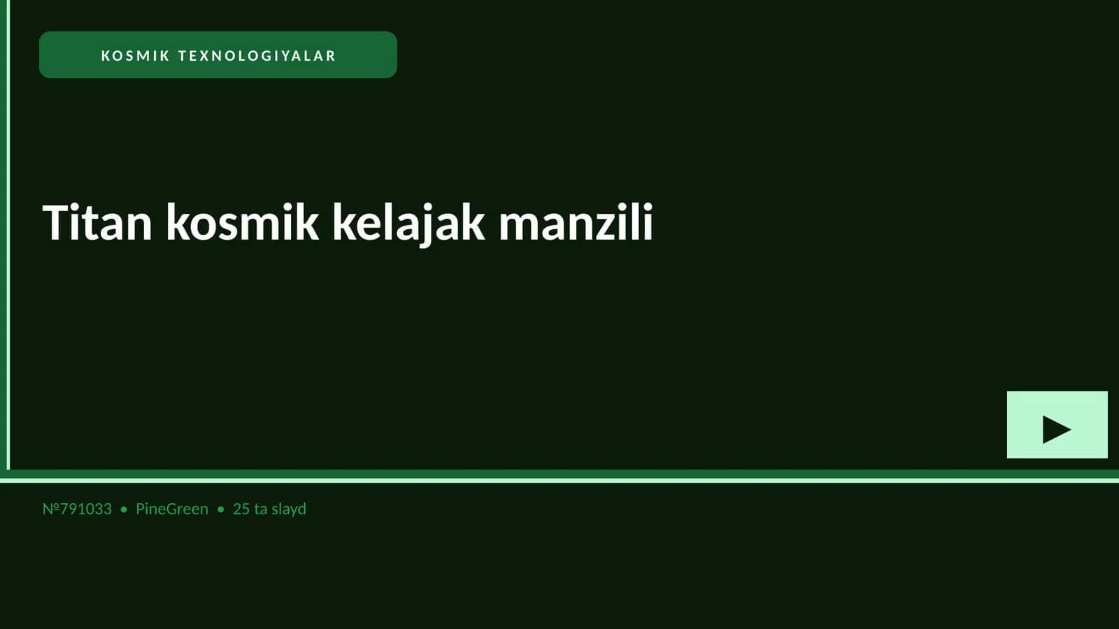 Titan kosmik kelajak manzili 1