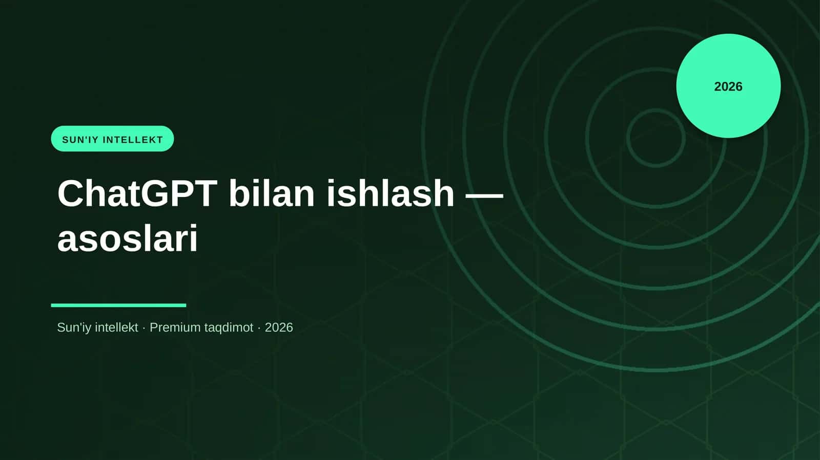 ChatGPT bilan ishlash — asoslari 1