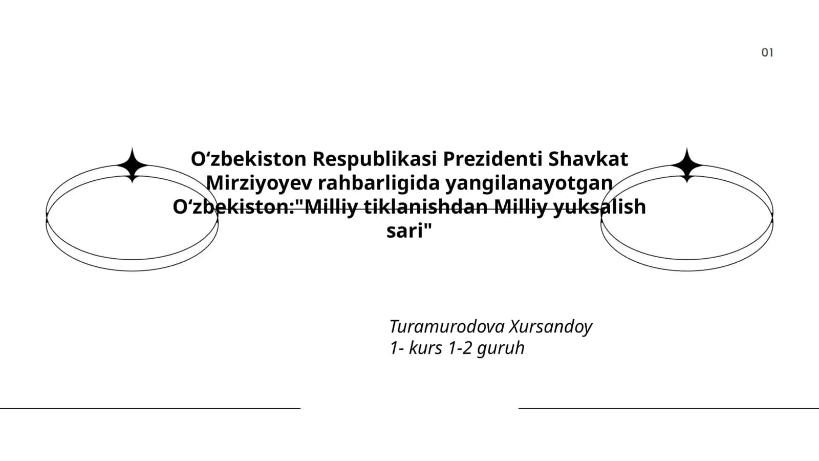 Oʻzbekiston:"Milliy tiklanishdan Milliy yuksalish sari" 1