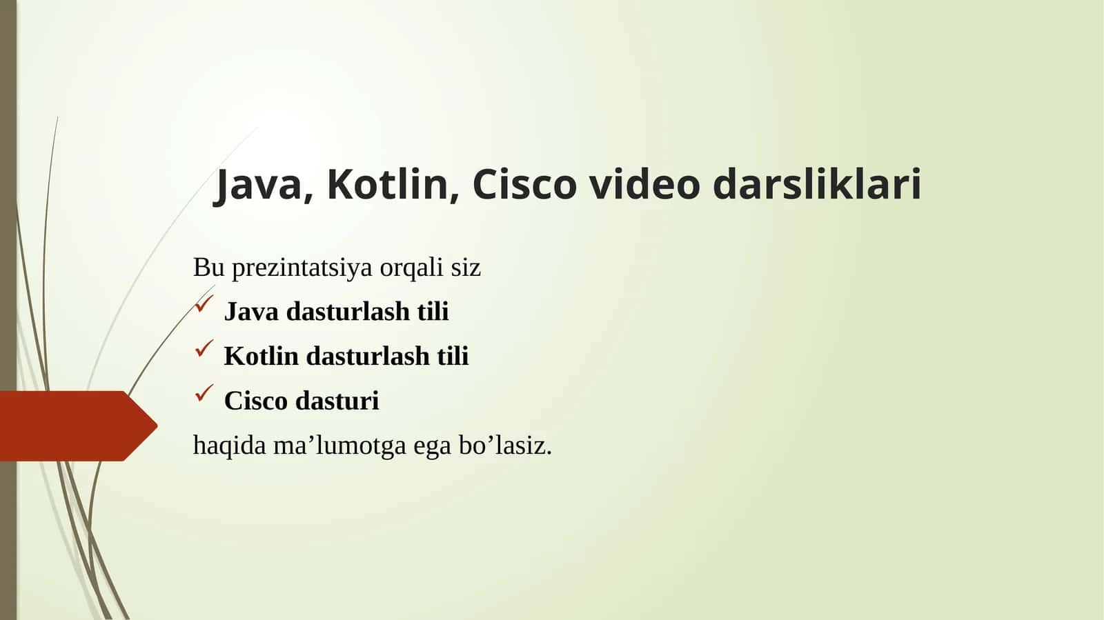 Javadasturlashtili 1