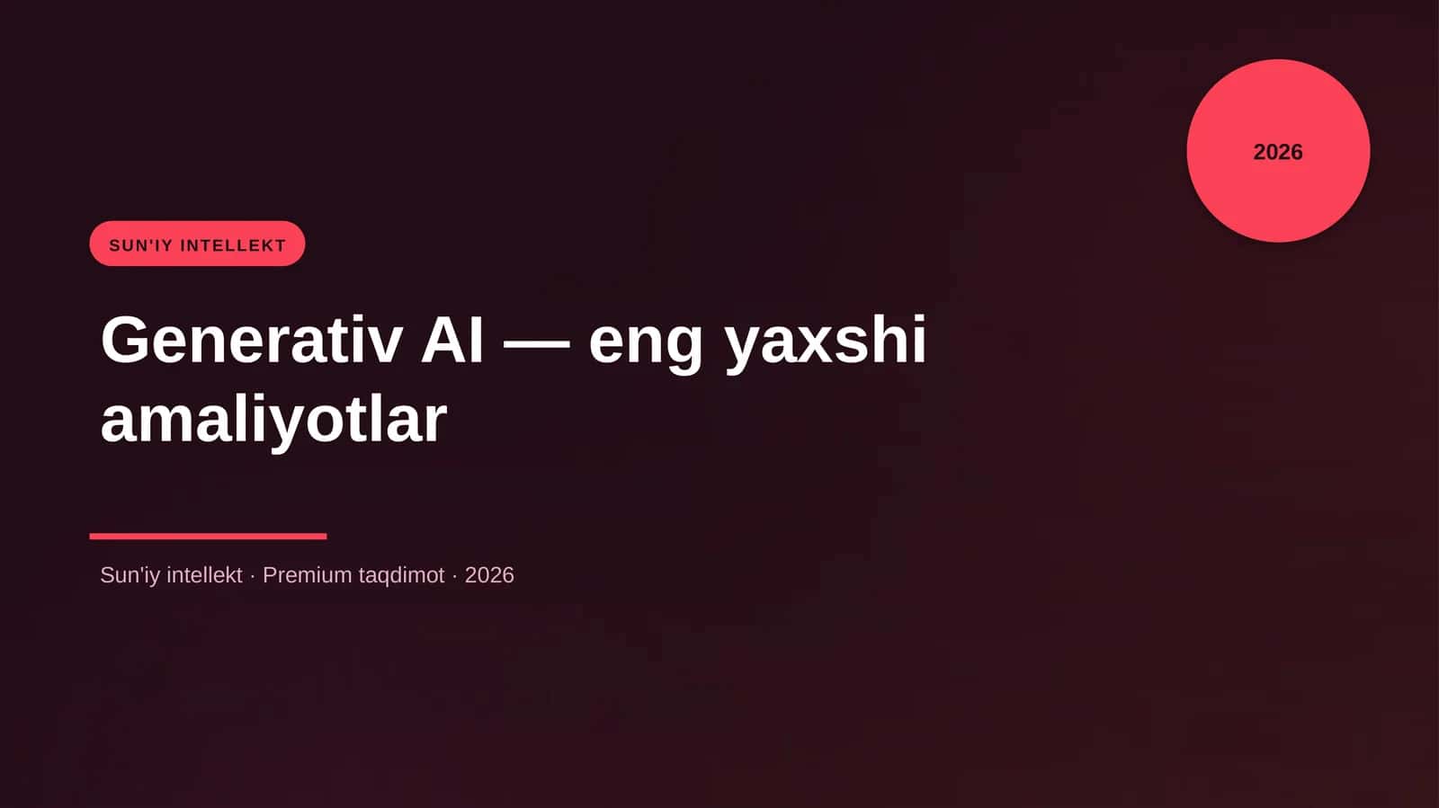 Generativ AI — eng yaxshi amaliyotlar 1