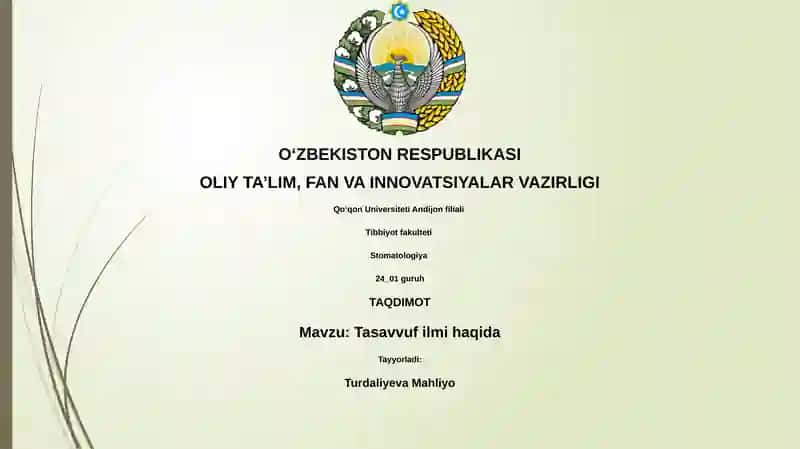 Tasavvuf ilmi haqida