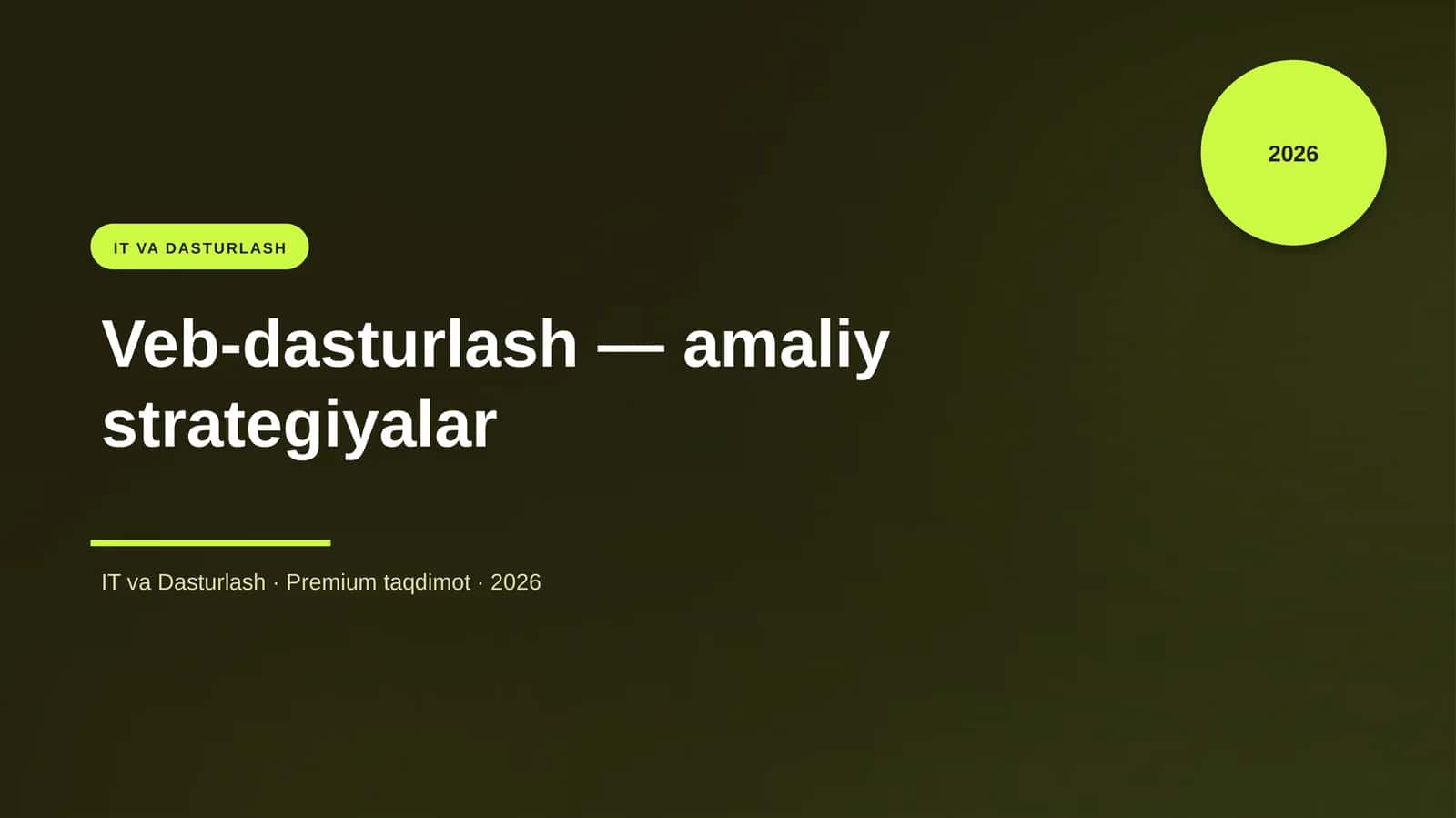 Veb-dasturlash — amaliy strategiyalar 1