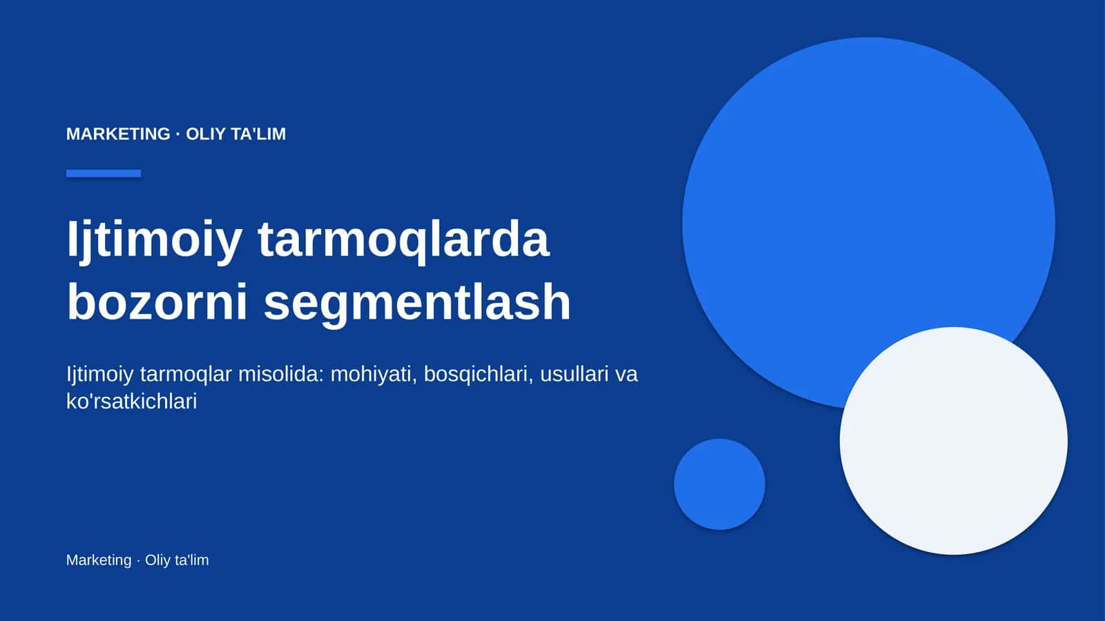 Ijtimoiy tarmoqlarda bozorni segmentlash 1