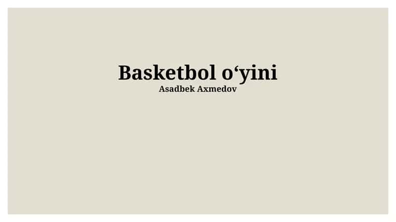 Basketbol o‘yini 1