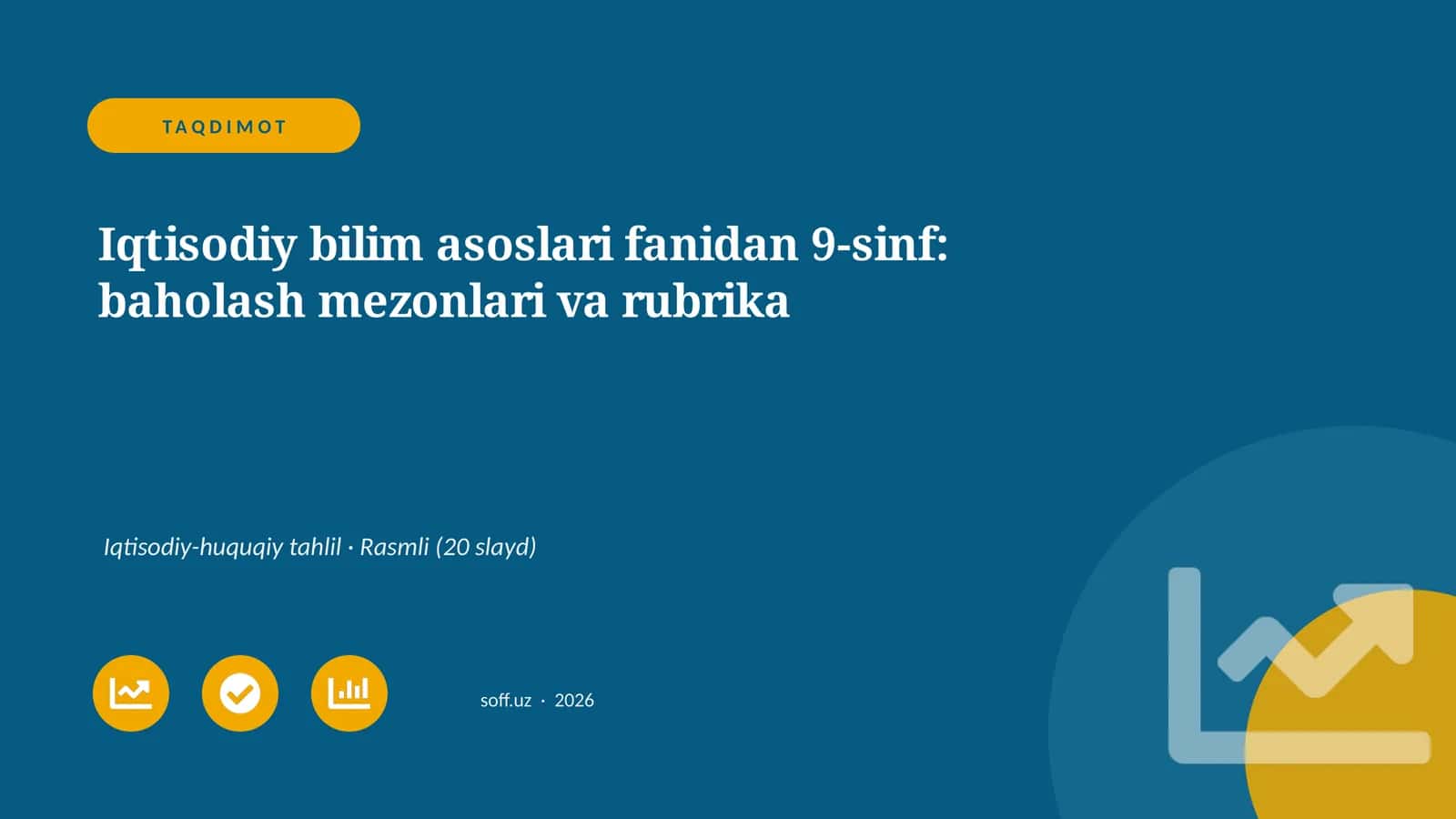 Iqtisodiy bilim asoslari fanidan 9-sinf: baholash mezonlari va rubrika 1