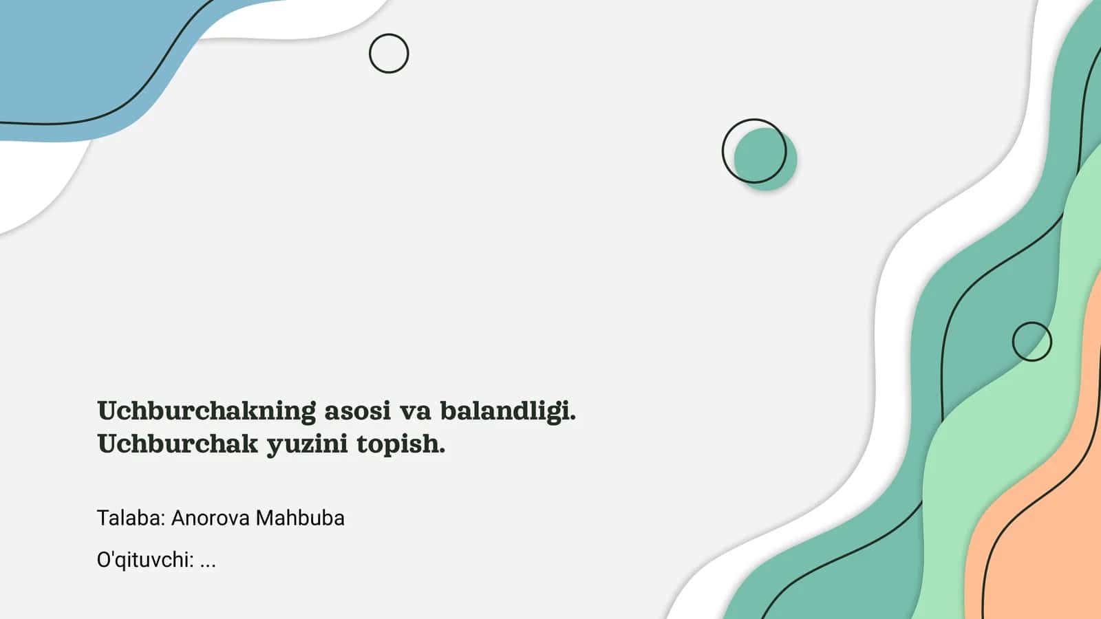 Uchburchakning asosi va balandligi 1