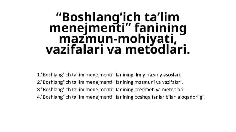 Boshlang'ich ta'lim menejmenti 1