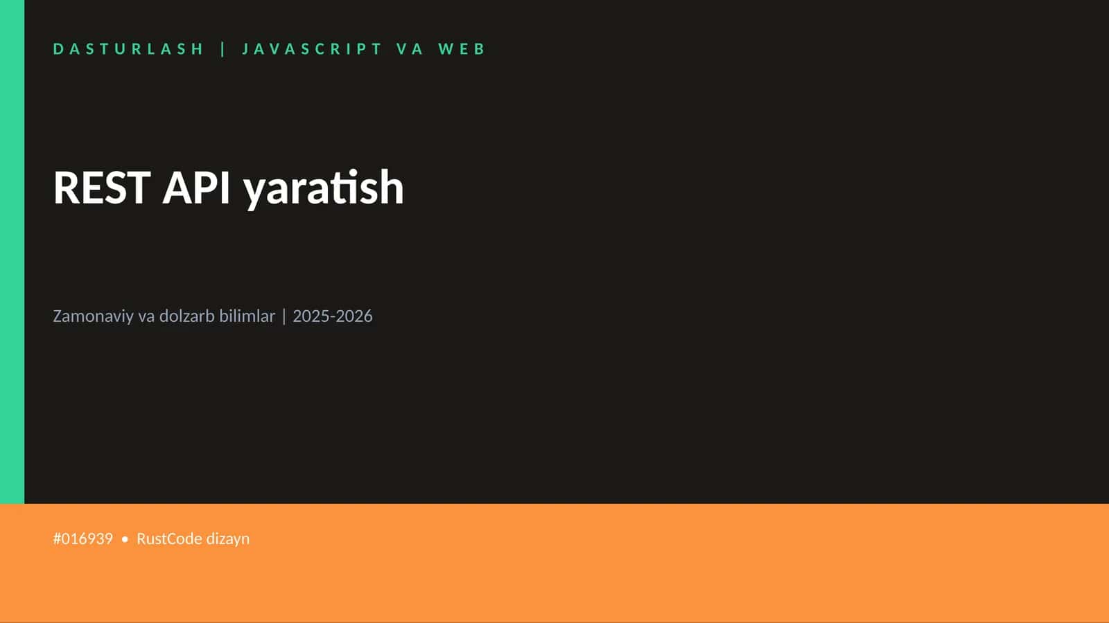 DASTURLASH | JAVASCRIPT VA WEB 1