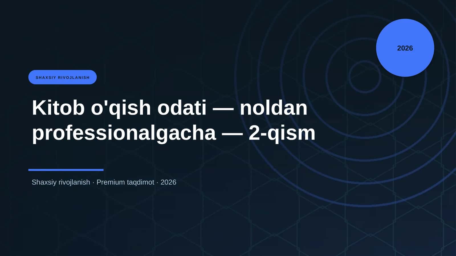 Shaxsiy Rivojlanish 1