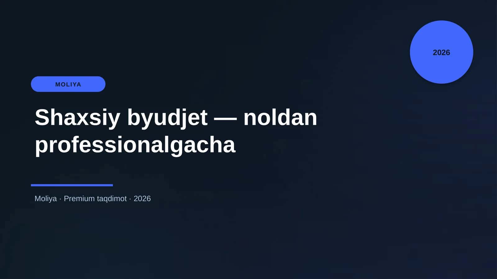 Shaxsiy byudjet — noldan professionalgacha 1