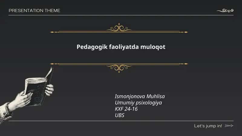 Pedagogik faoliyatda muloqot 1