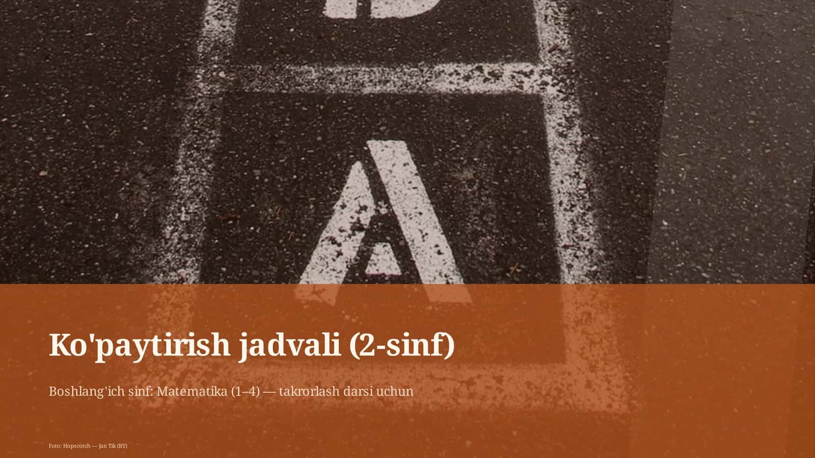 Ko'paytirish jadvali (2-sinf) 1
