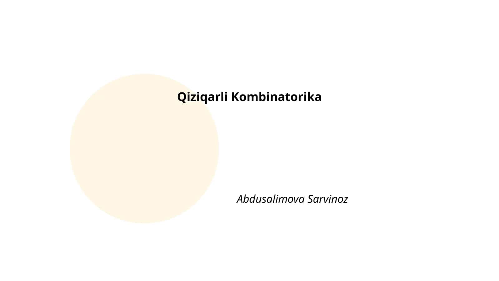 Qiziqarli Kombinatorika 1
