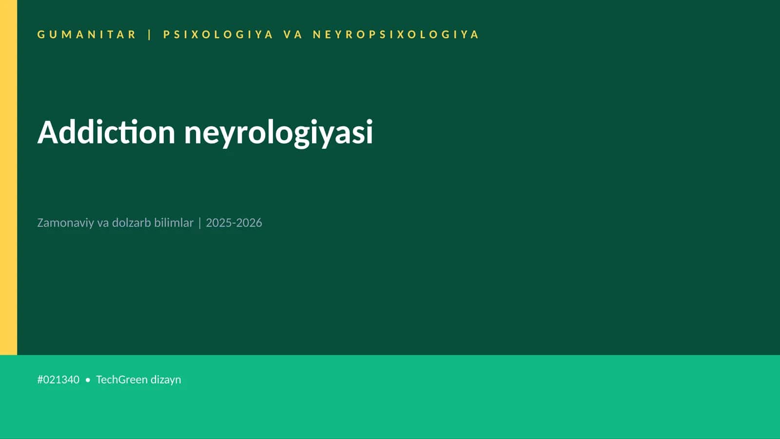 Addiction neyrologiyasi 1