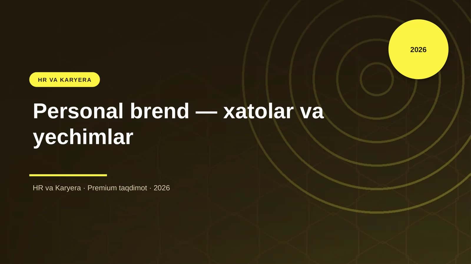 Personal brend — xatolar va yechimlar 1