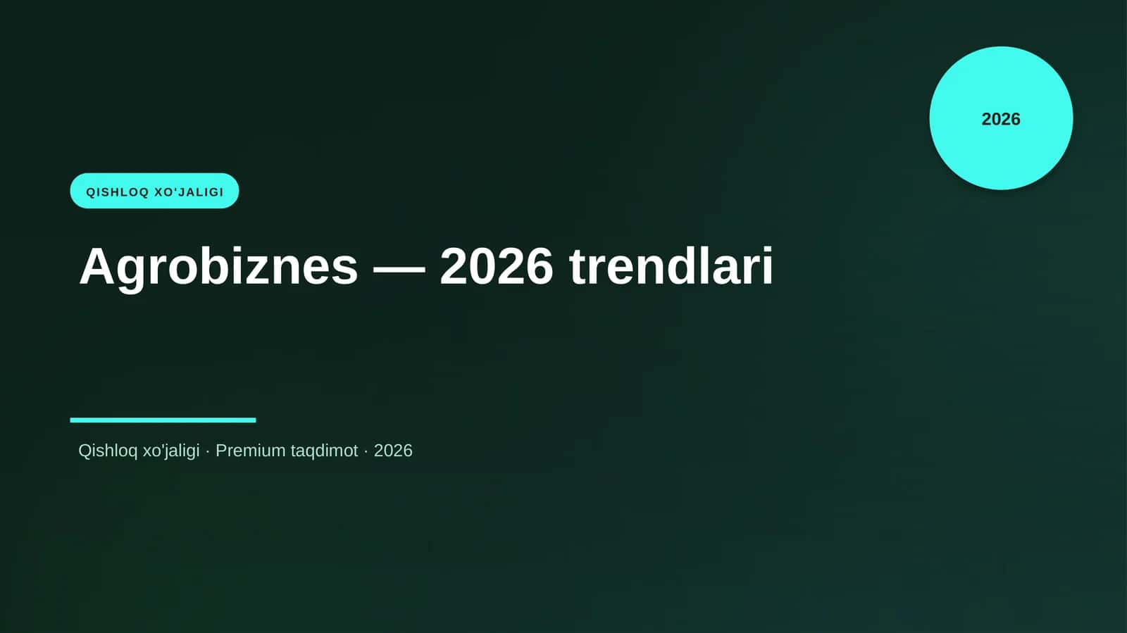Agrobiznes — 2026 trendlari 1