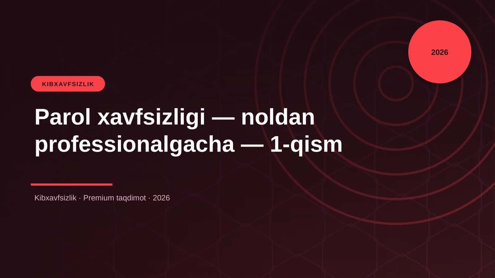 Parol xavfsizligi — noldan professionalgacha — 1-qism 1