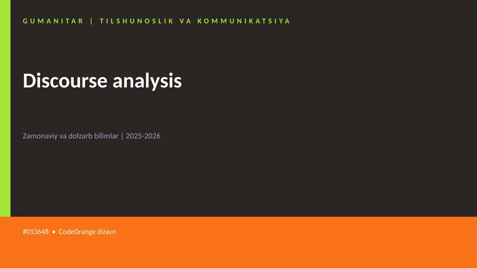 Discourse analysis 1