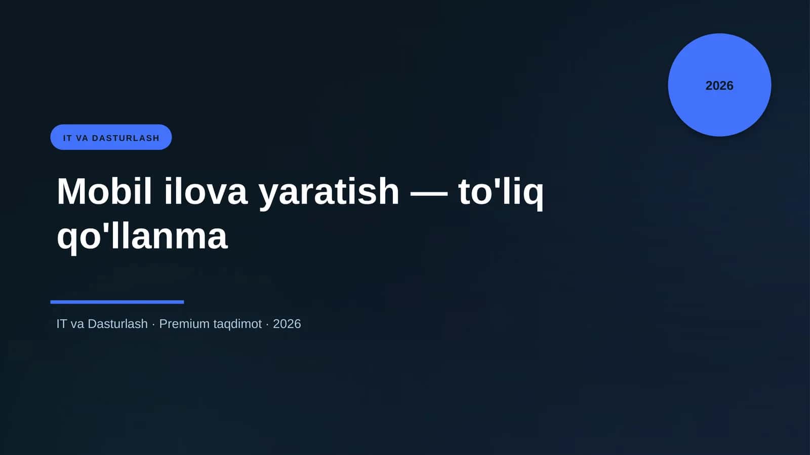 Mobil ilova yaratish — to'liq qo'llanma 1