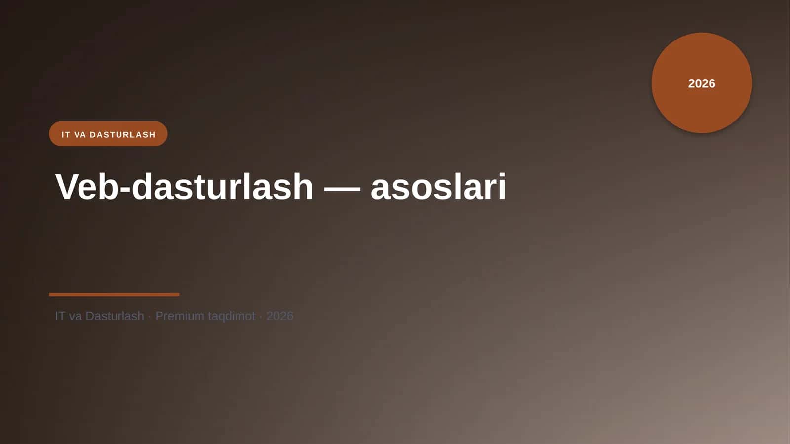 Veb-dasturlash — asoslari 1