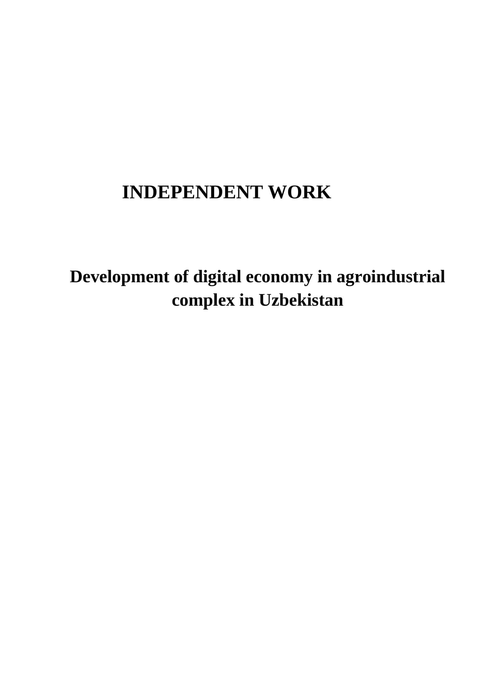 INDEPENDENT WORK 1