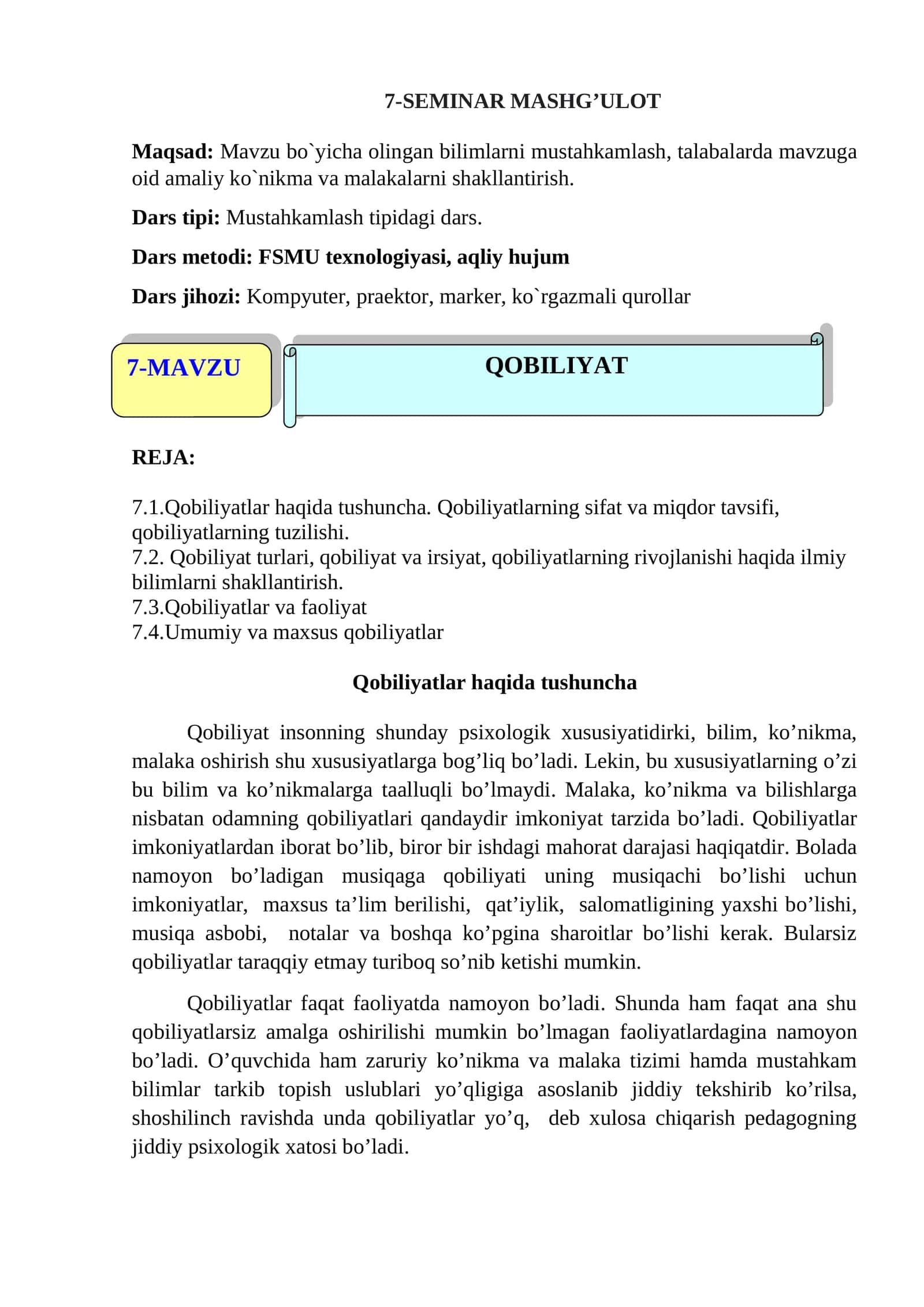 QOBILIYAT 1