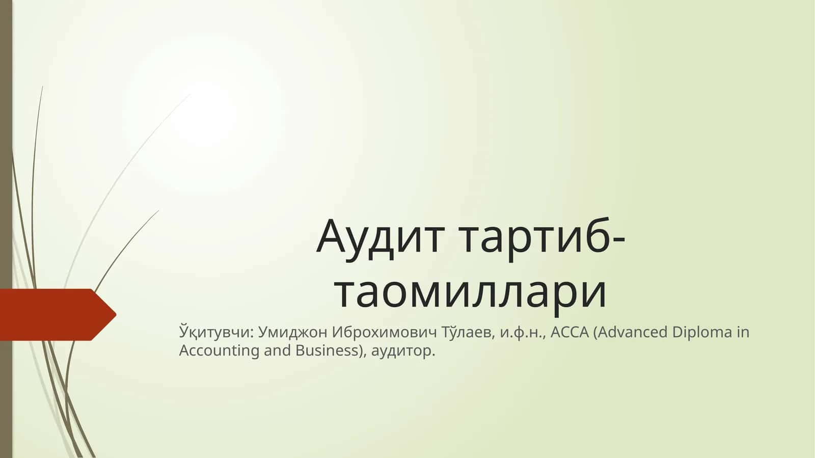Аудит тартиб-таомиллари 1