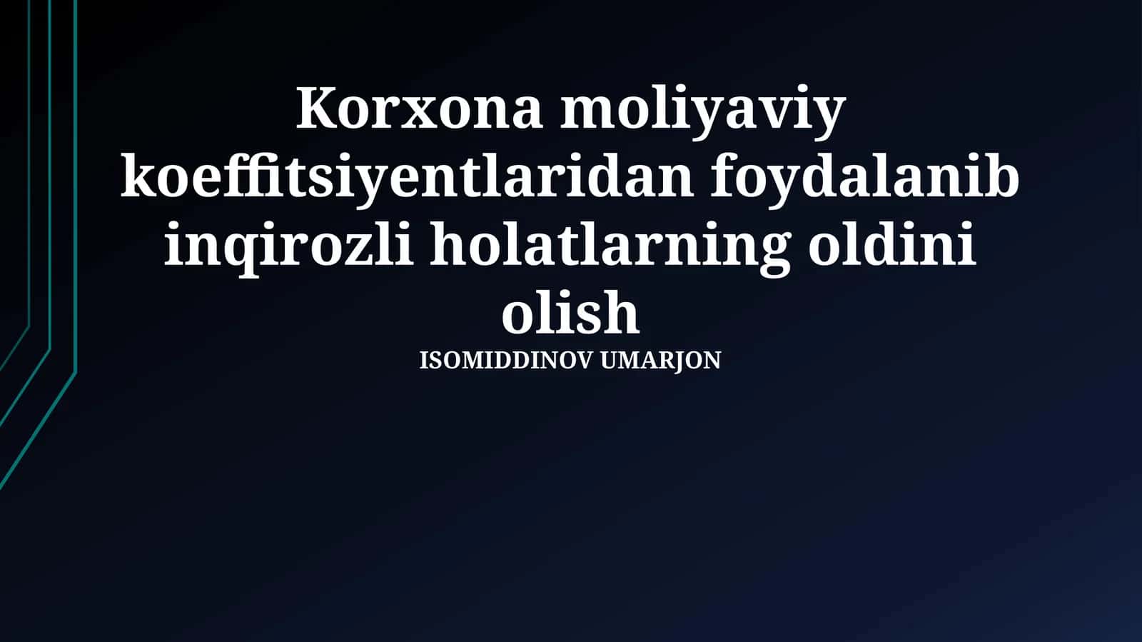 Inqirozli holatlarning oldini olish 1