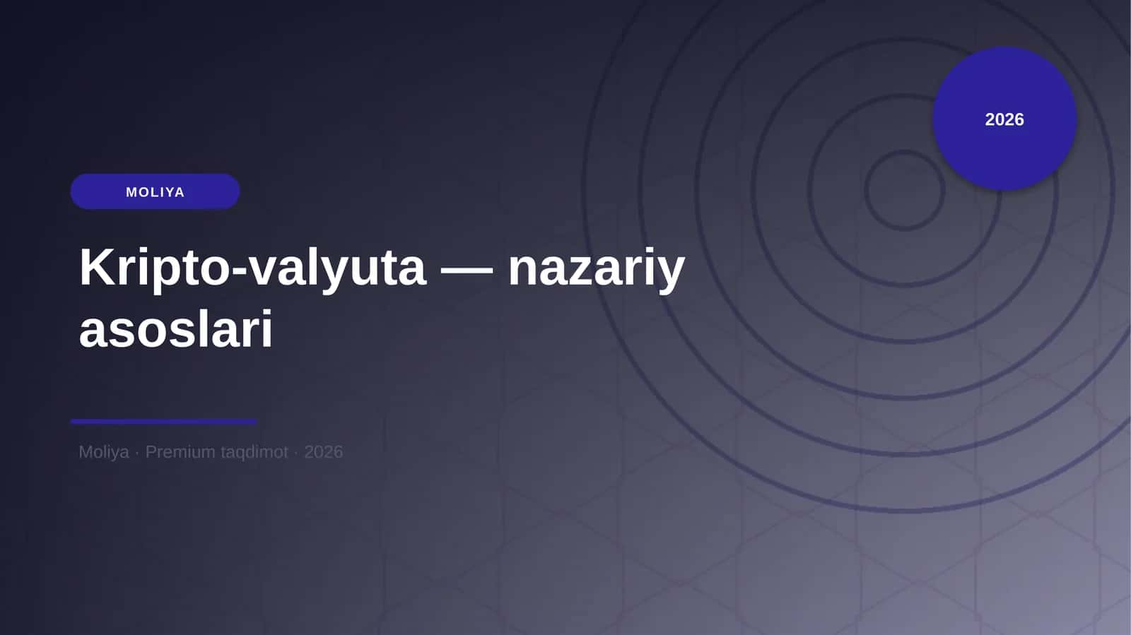 Kripto-valyuta — nazariy asoslari 1
