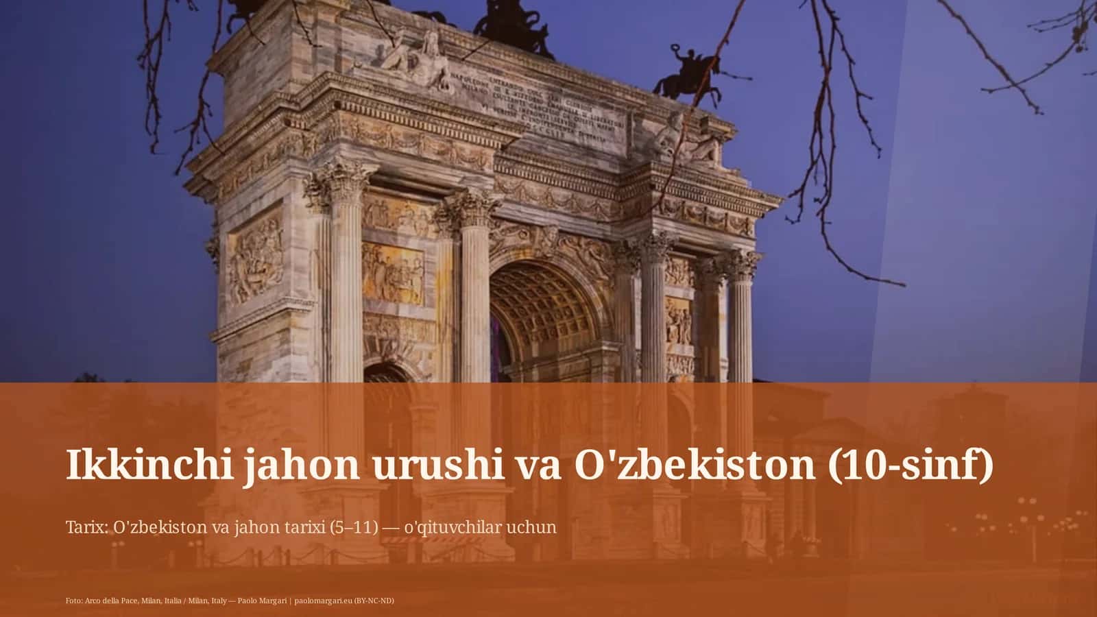 Ikkinchi jahon urushi va O'zbekiston (10-sinf) 1