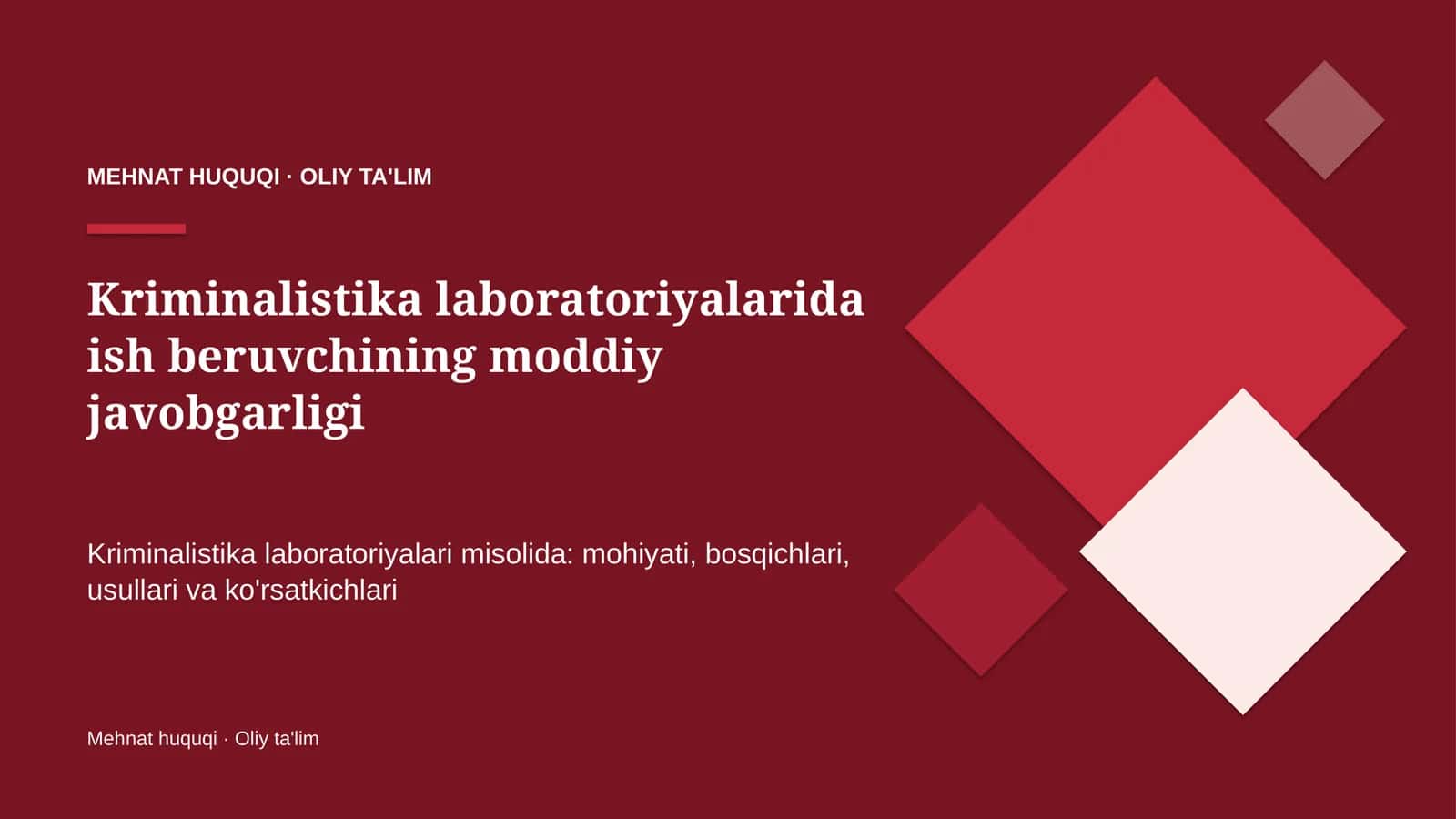 Kriminalistika laboratoriyalarida ish beruvchining moddiy javobgarligi 1