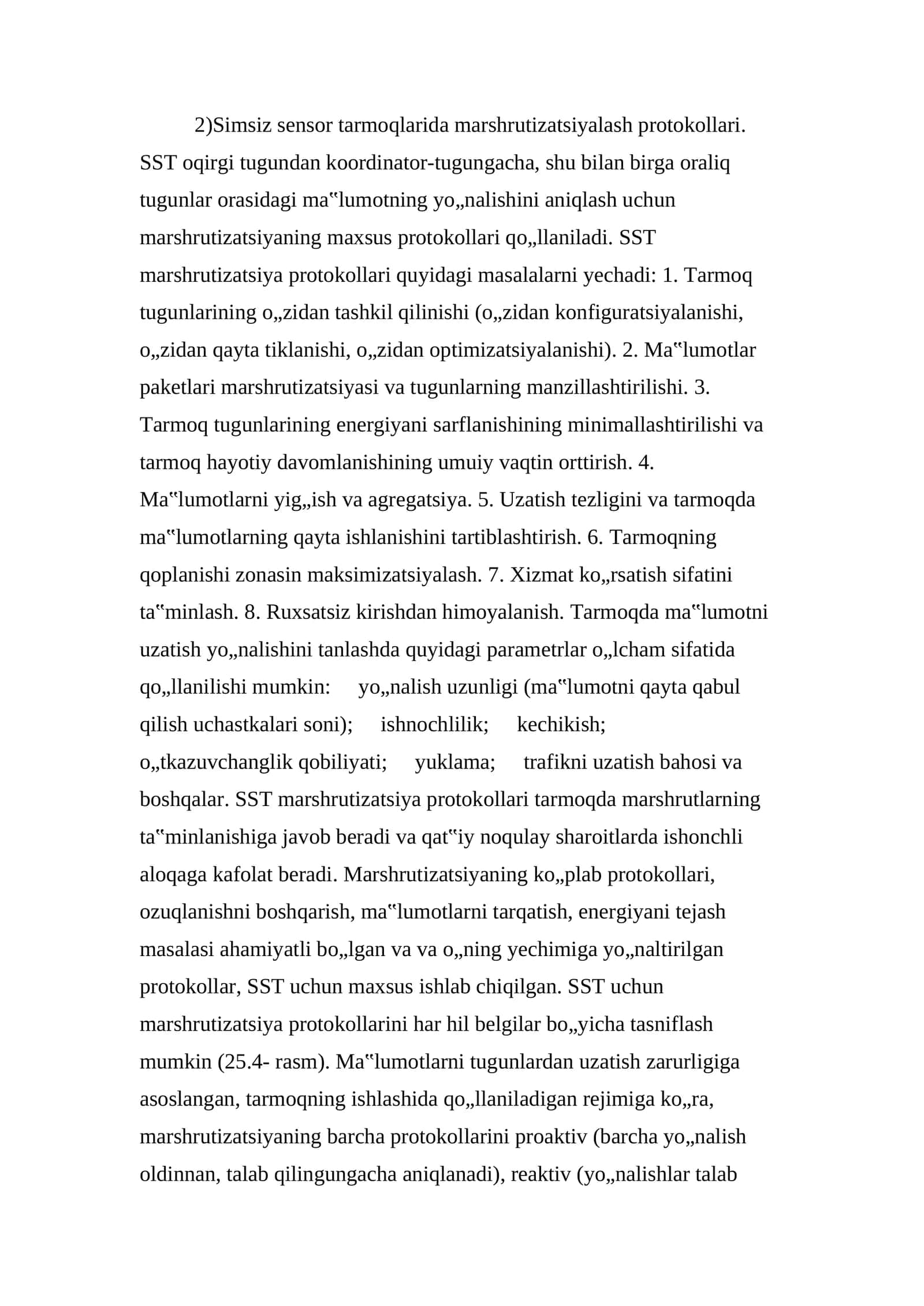 Simsiz sensor tarmoqlarida marshrutizatsiyalash protokollari 1