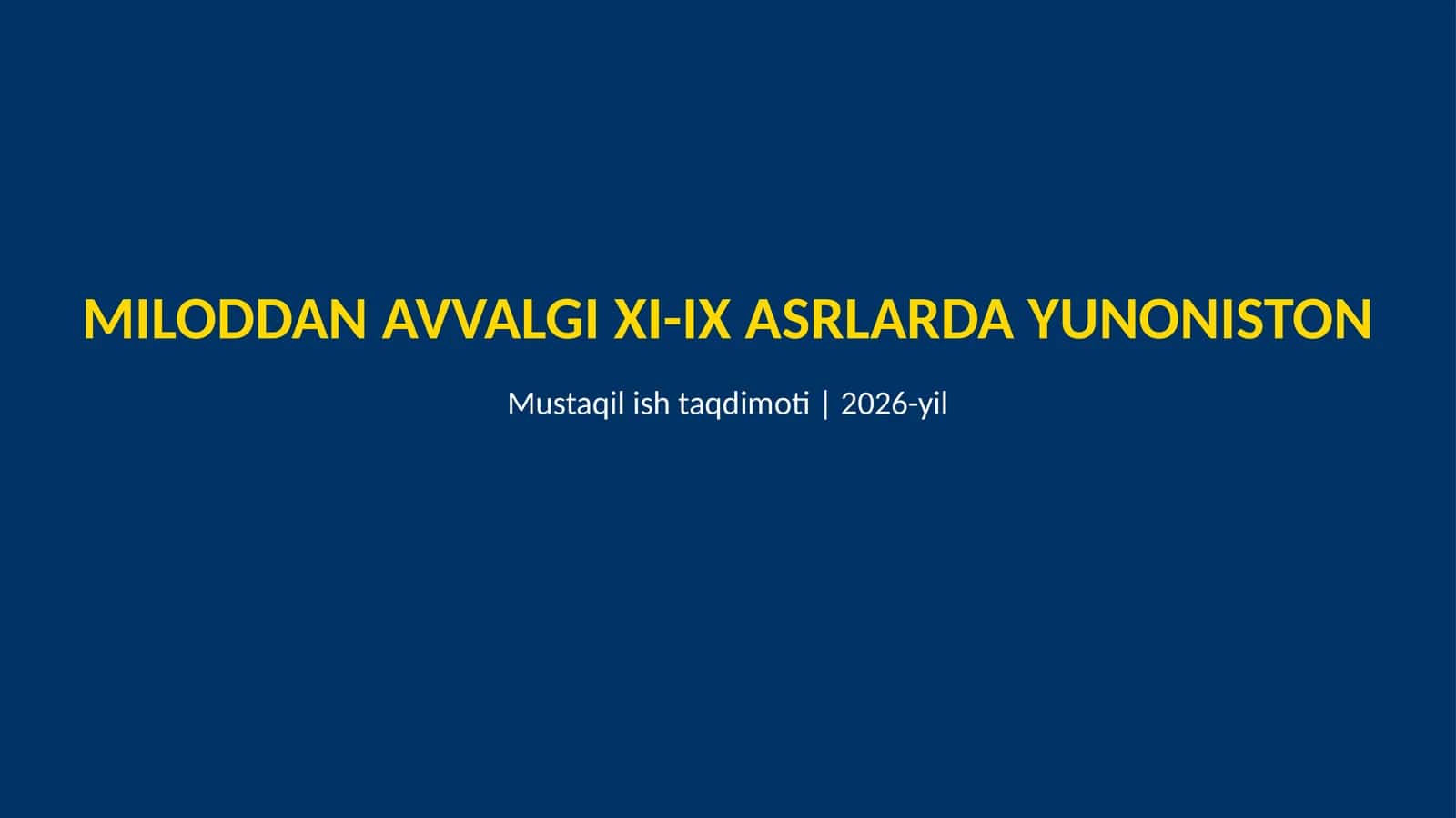 Mil.avv XI-IX asrlarda Yunoniston 1