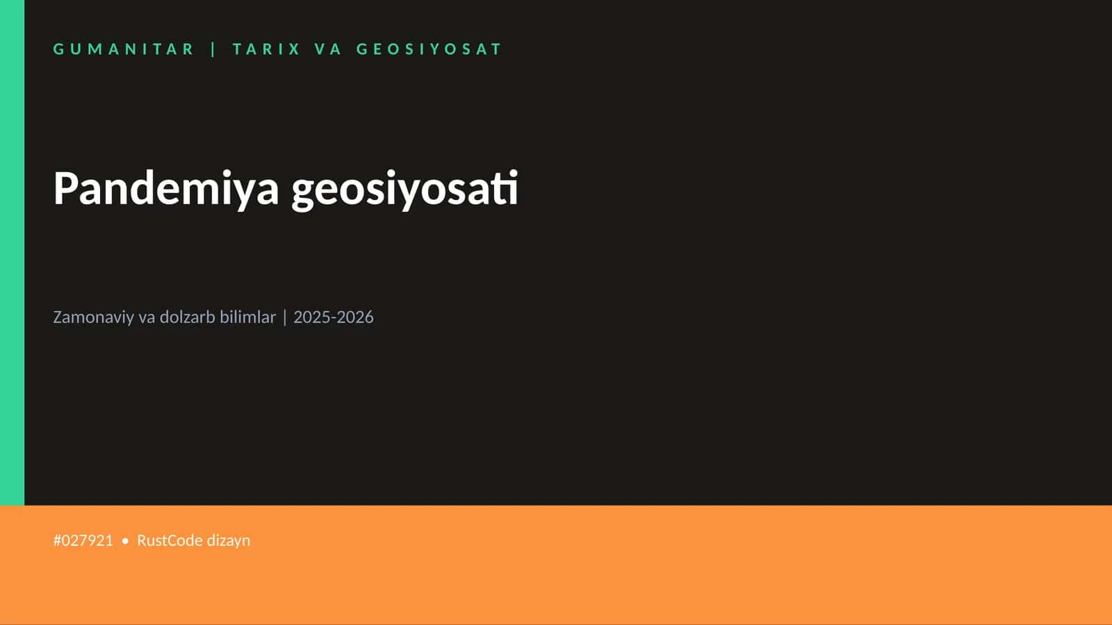Pandemiya geosiyosati 1