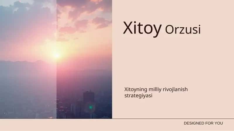Xitoy Orzusi 1