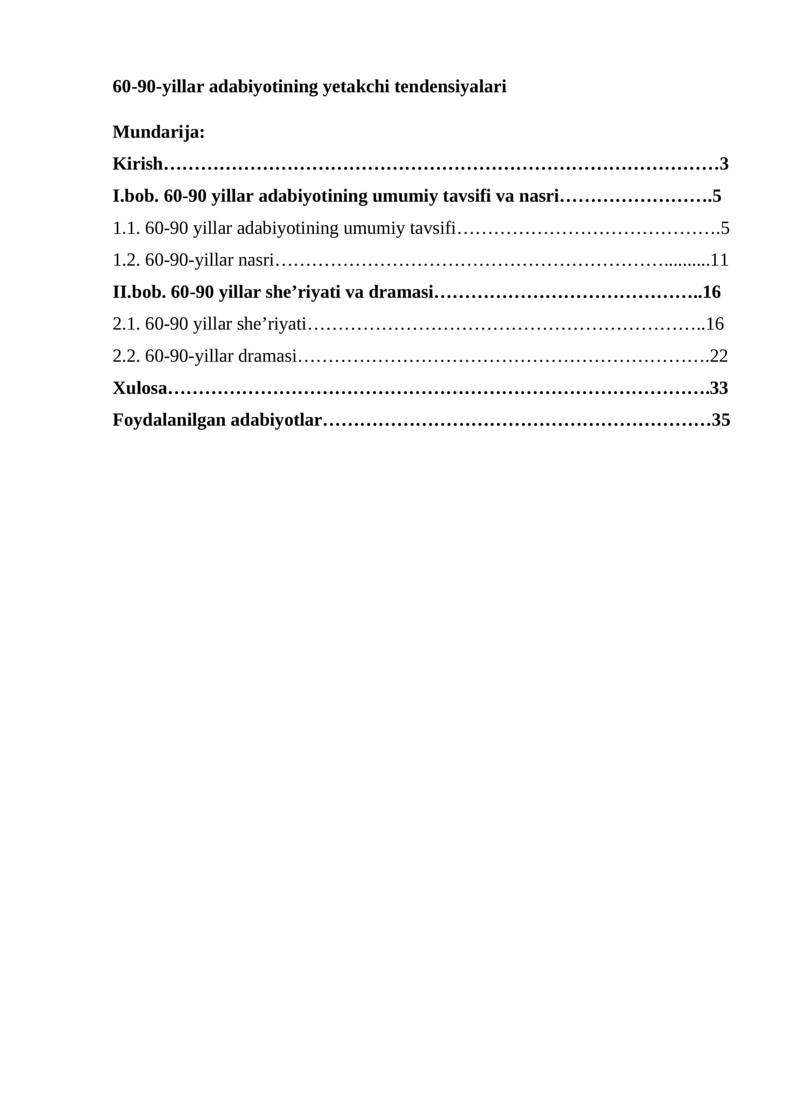 60-90-yillar adabiyotining yetakchi tendensiyalari 1