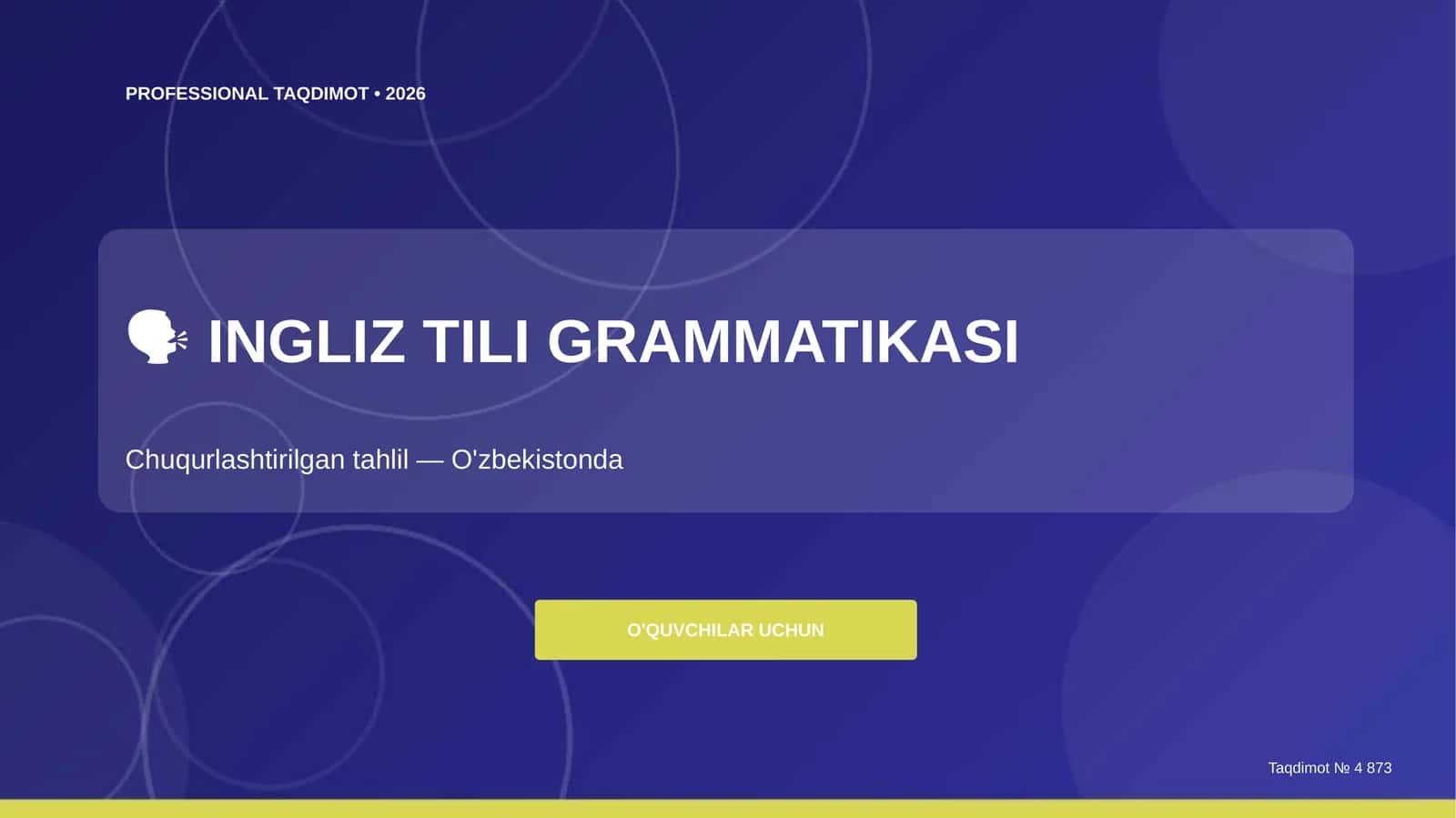 INGLIZ TILI GRAMMATIKASI 1