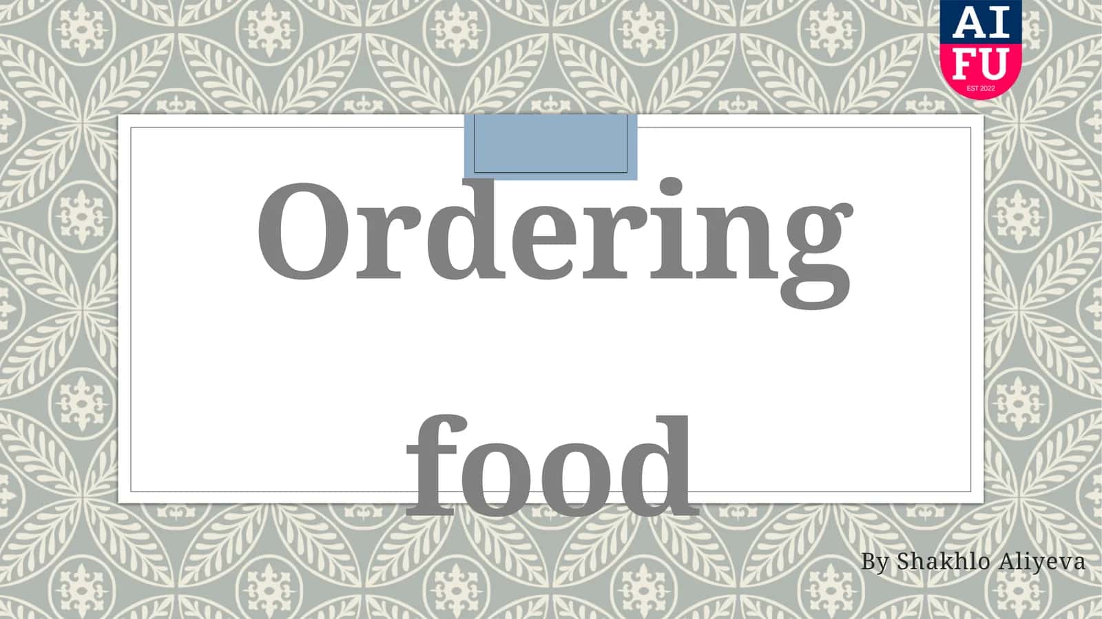 Ordering food 1