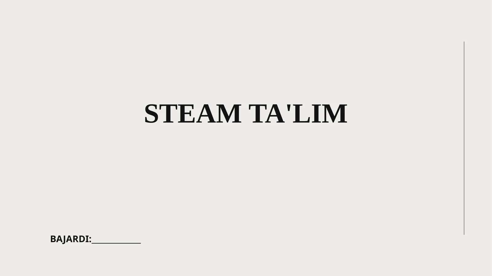 STEAM TA'LIM 1