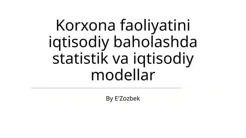 Moliyaviy hisobot tahlili