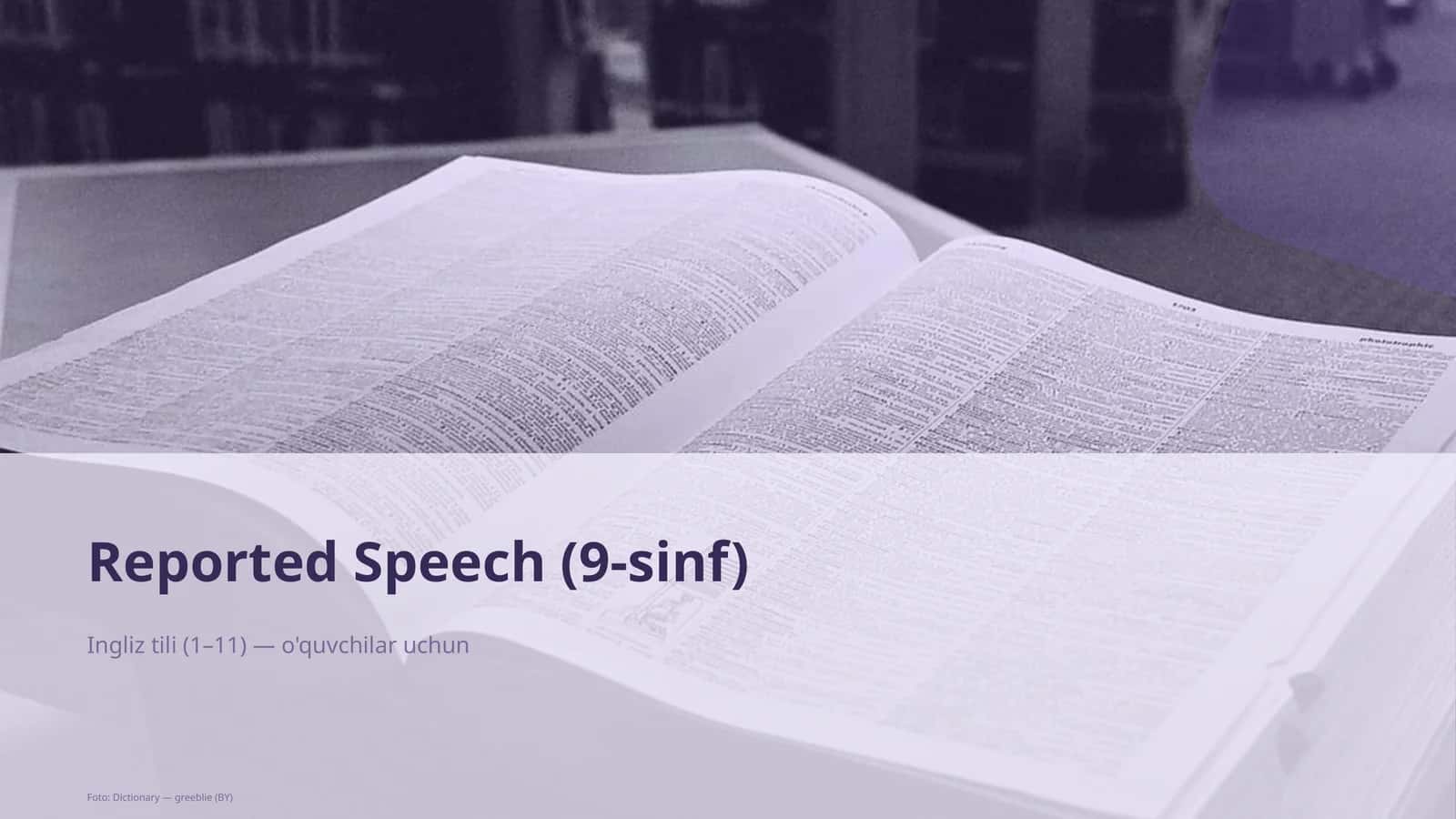 Reported Speech (9-sinf) 1