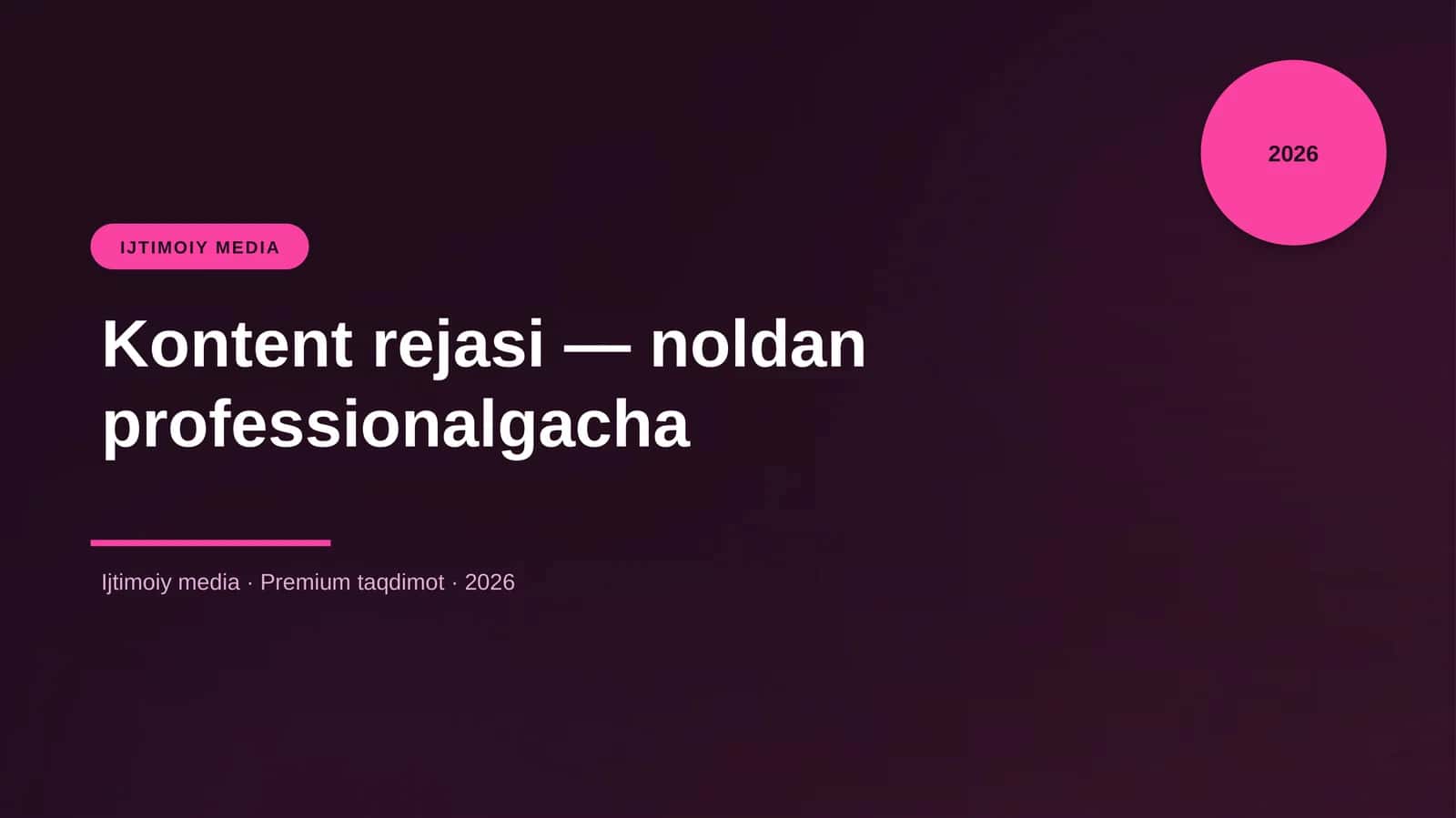 Kontent rejasi — noldan professionalgacha 1