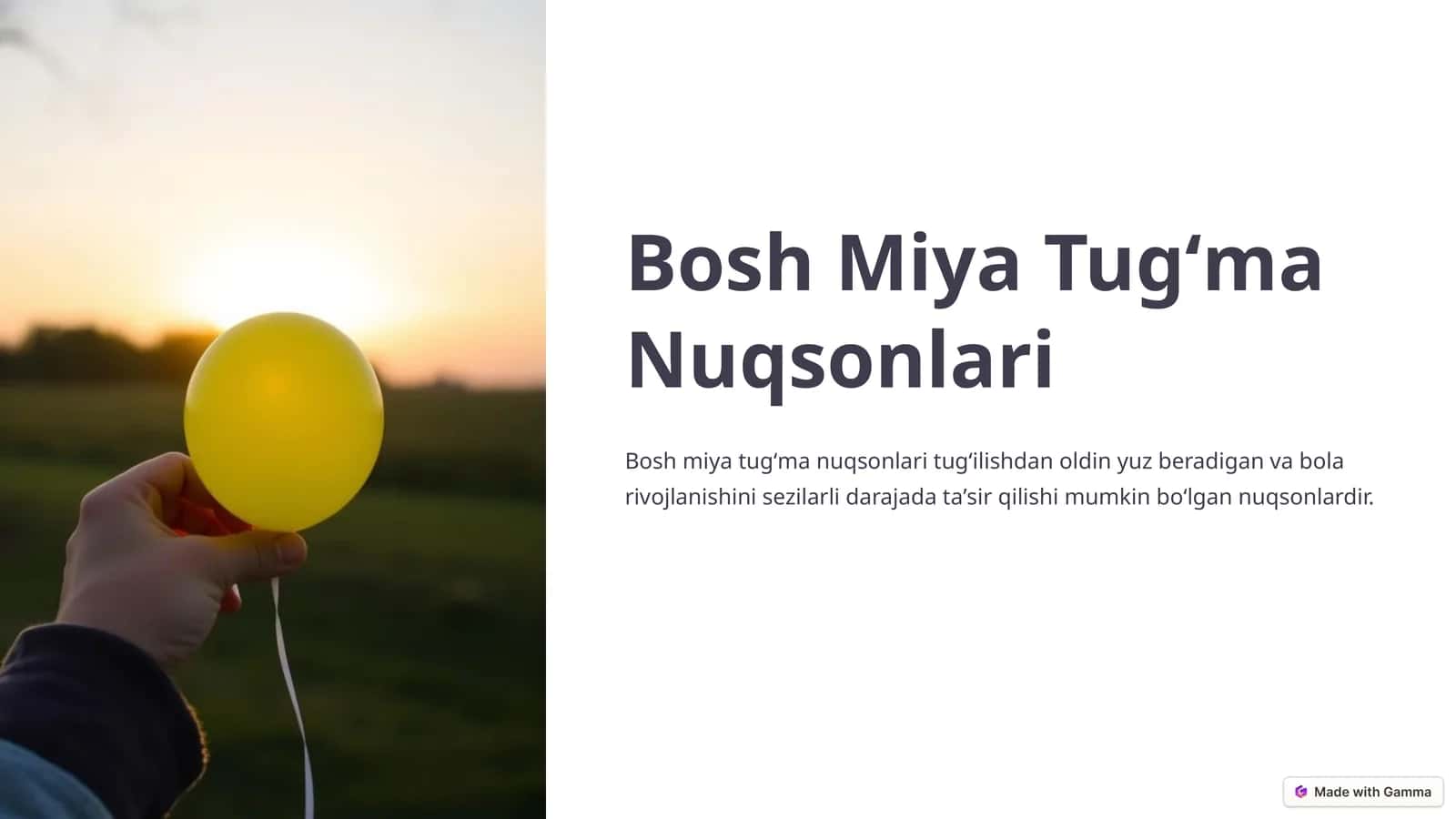Bosh Miya Tugʻma Nuqsonlari 1