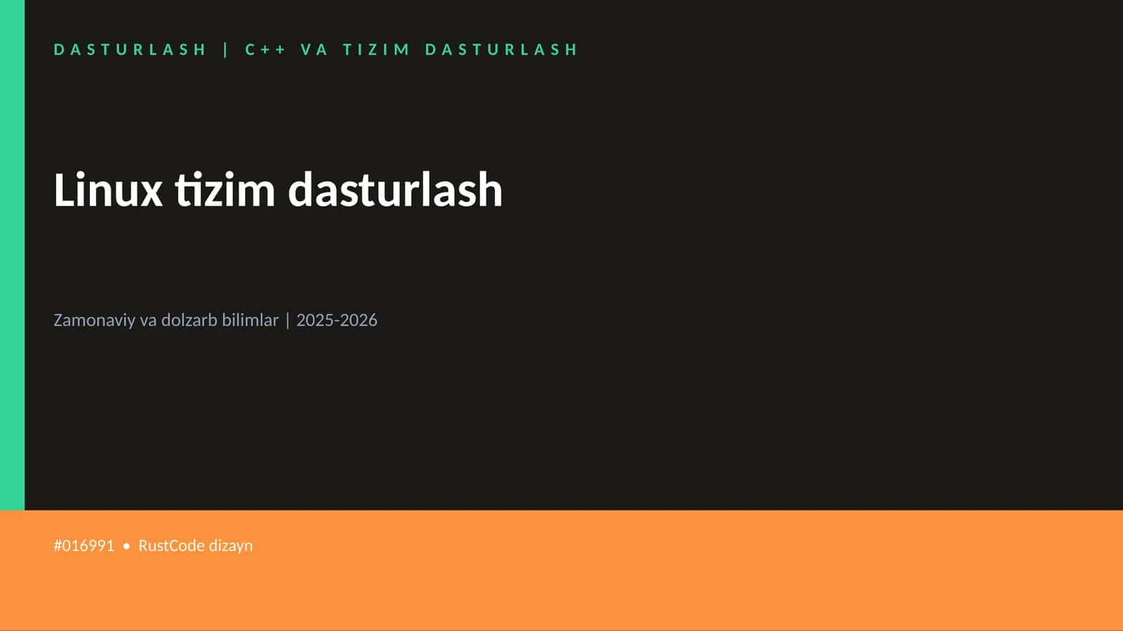 C++ VA TIZIM DASTURLASH 1